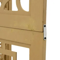 vidaXL Biombo separador de 3 paneles madera maciza paulownia marrón