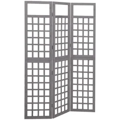 vidaXL Divisores De Ambientes-Biombo/Enrejado de 3 paneles madera de abeto 121x180 cm