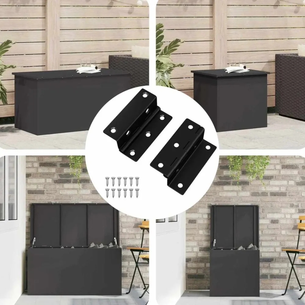 vidaXL Bisagra 2 pcs Negro 38 x 17 x 60 mm Hierro Discount