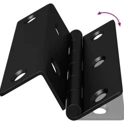 vidaXL Bisagra 2 pcs Negro 38 x 17 x 60 mm Hierro Discount