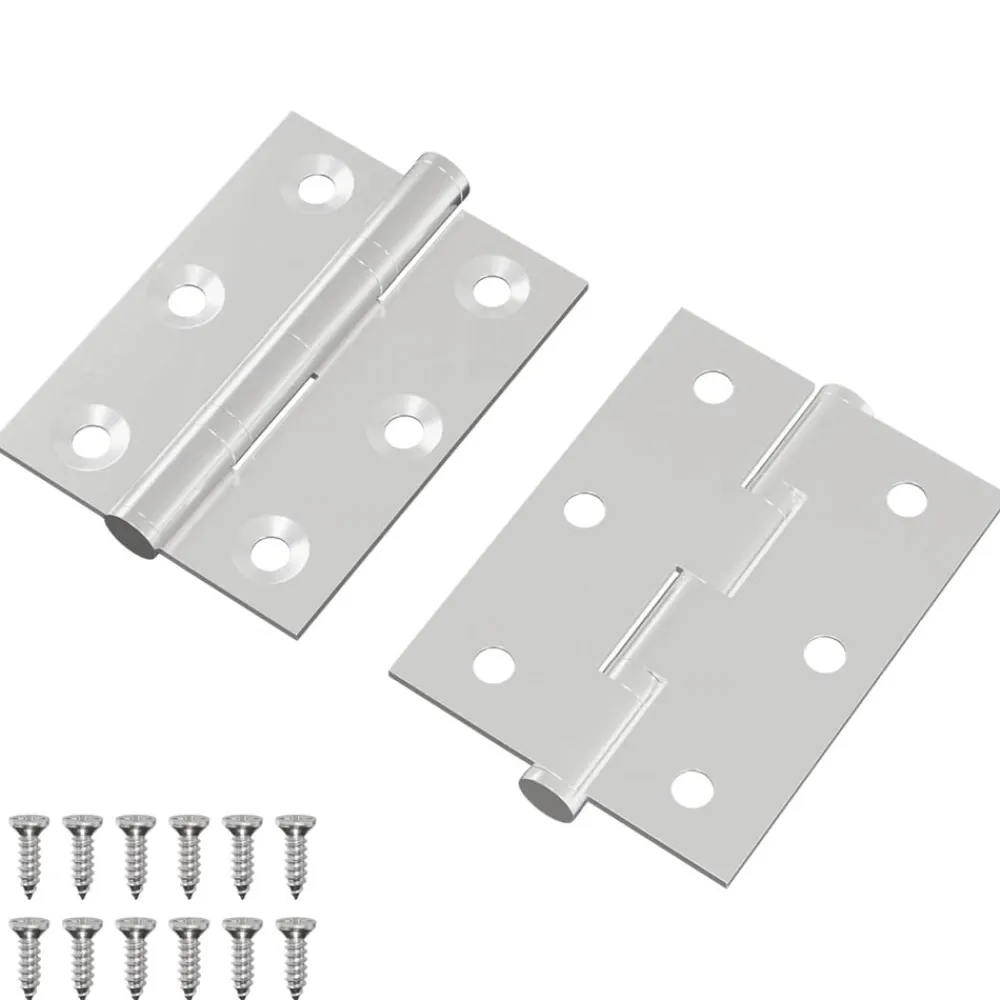 vidaXL Bisagra 2 pcs Plateado 50 x 38 x 1,3 mm Acero Discount