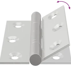 vidaXL Bisagra 2 pcs Plateado 50 x 38 x 1,3 mm Acero Discount