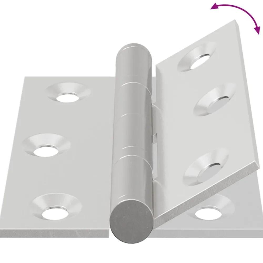 vidaXL Bisagra 2 pcs Plateado 50 x 38 x 1,3 mm Acero Discount