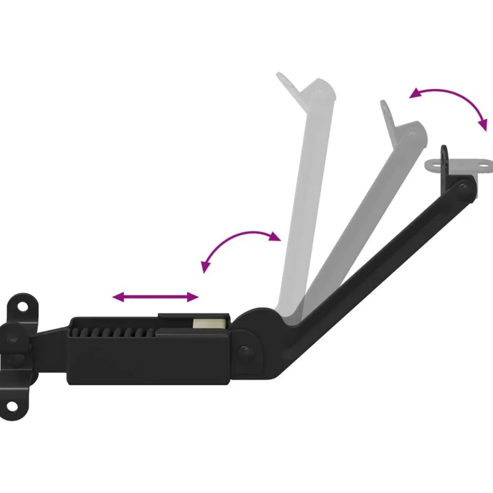 vidaXL Accesorios De Bricolaje-Bisagra de soporte para tapa 2 pcs Negro 192 x 32 x 50 mm Acero