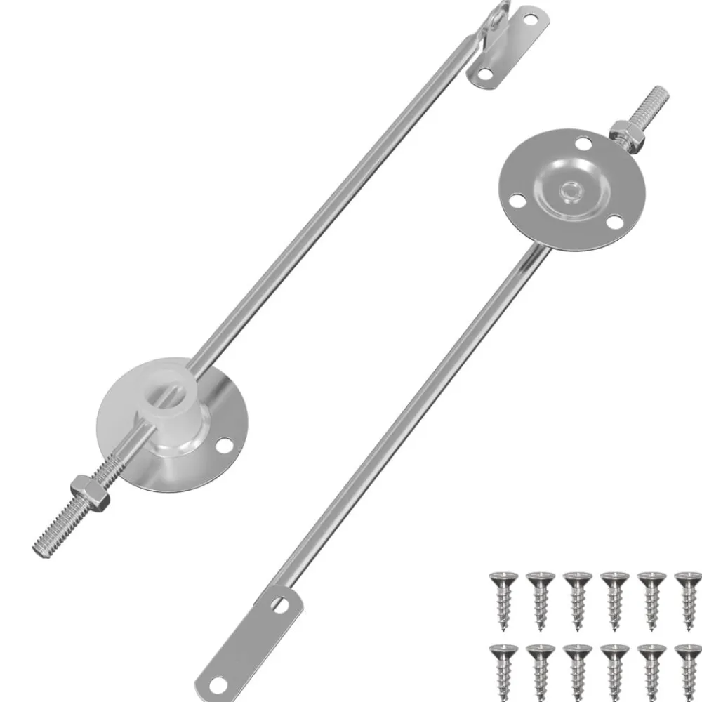 vidaXL Bisagra de soporte para tapa 2 pcs Plateado 194 x 36 x 18 mm Online