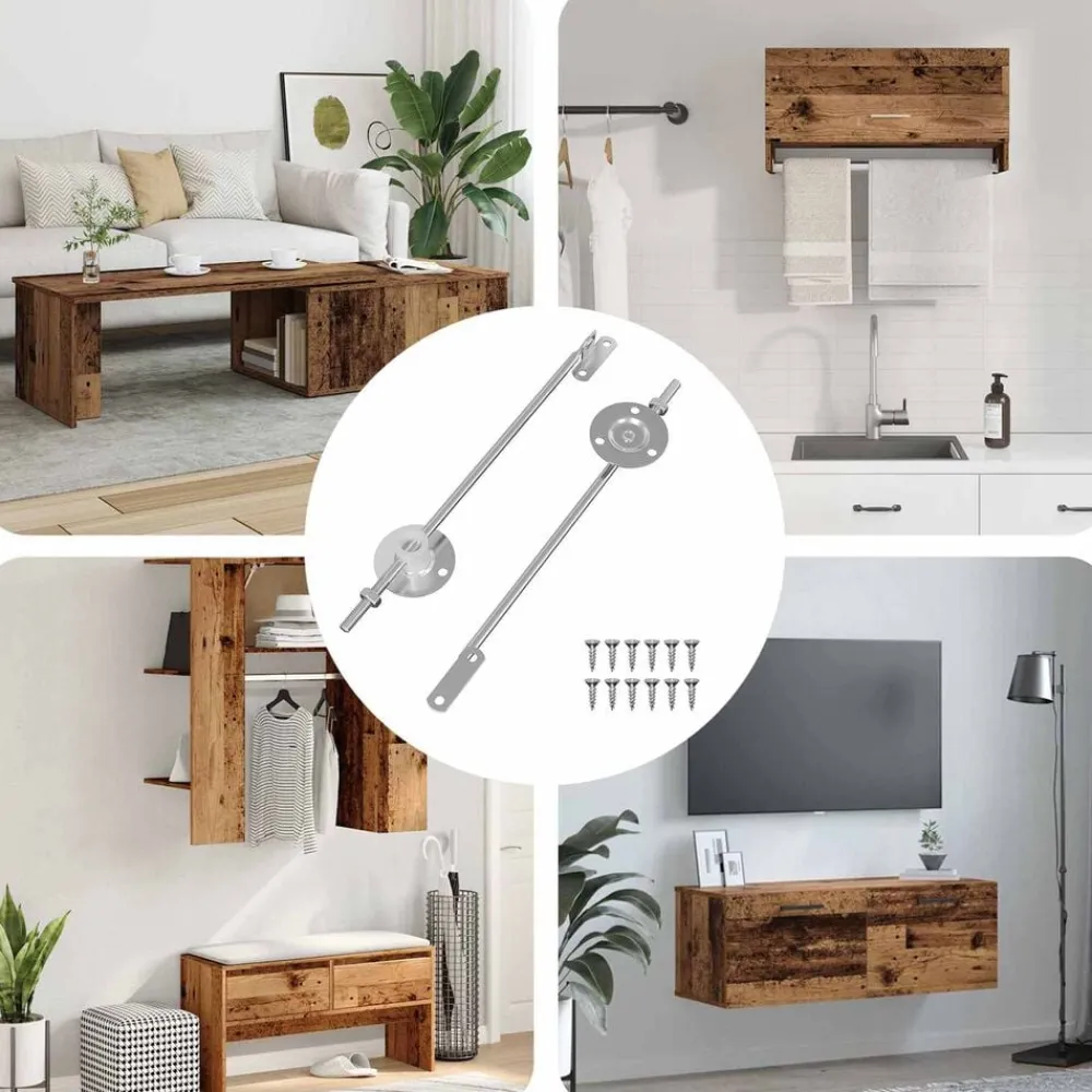 vidaXL Bisagra de soporte para tapa 2 pcs Plateado 194 x 36 x 18 mm Online