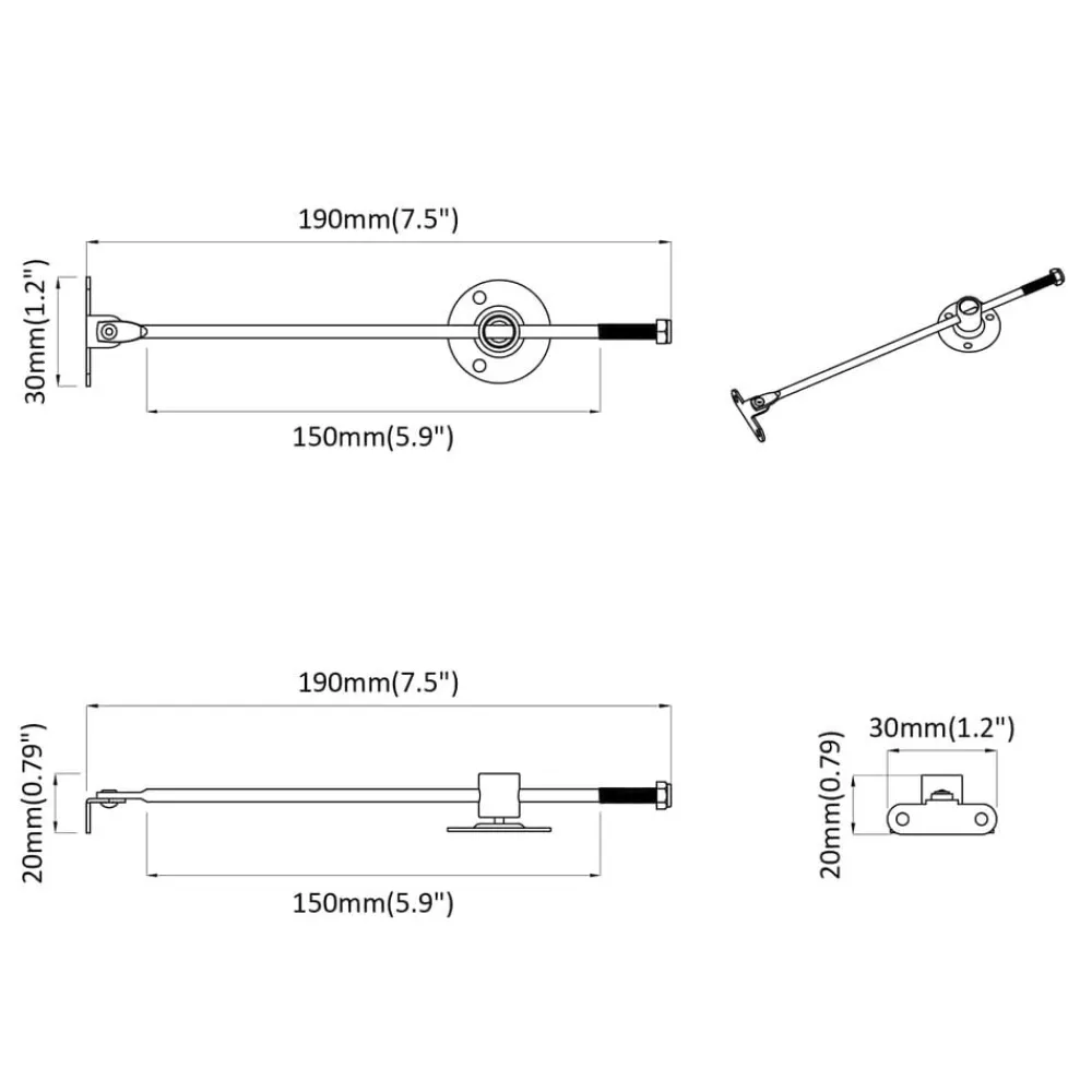 vidaXL Bisagra de tirador 2 pcs Plateado 190 mm Hierro Discount