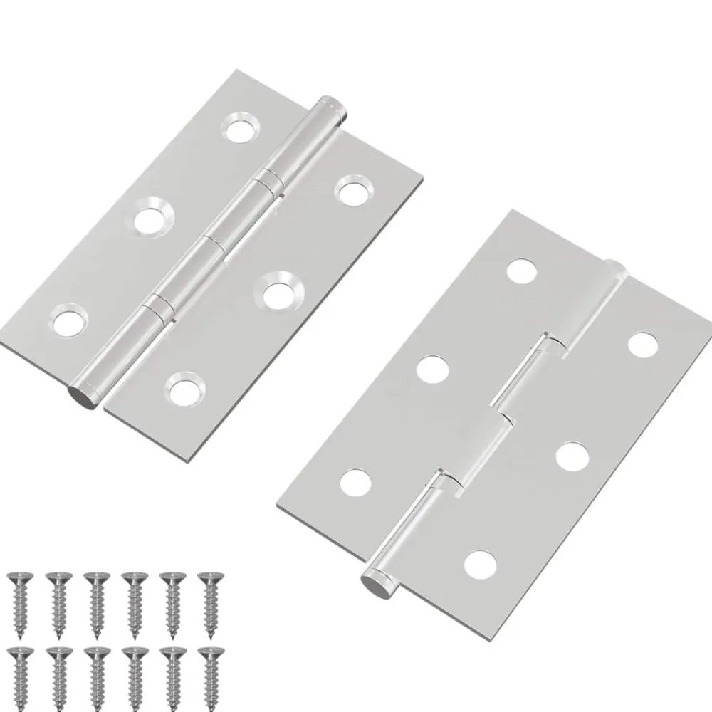 vidaXL Bisagra Liso 2 pcs Plateado 58 x 35 x 1 mm Acero Sale