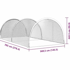 vidaXL Béisbol y Softbol Negro 702 x 369,5 x 243,5 cm Poliéster Best