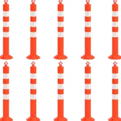 vidaXL Bolardos de control de tráfico 10 uds con cadena PE 75 cm Hot