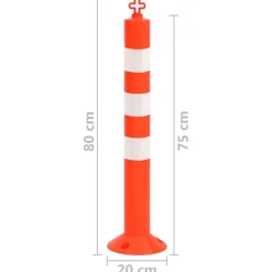 vidaXL Bolardos de control de tráfico 10 uds con cadena PE 75 cm Hot