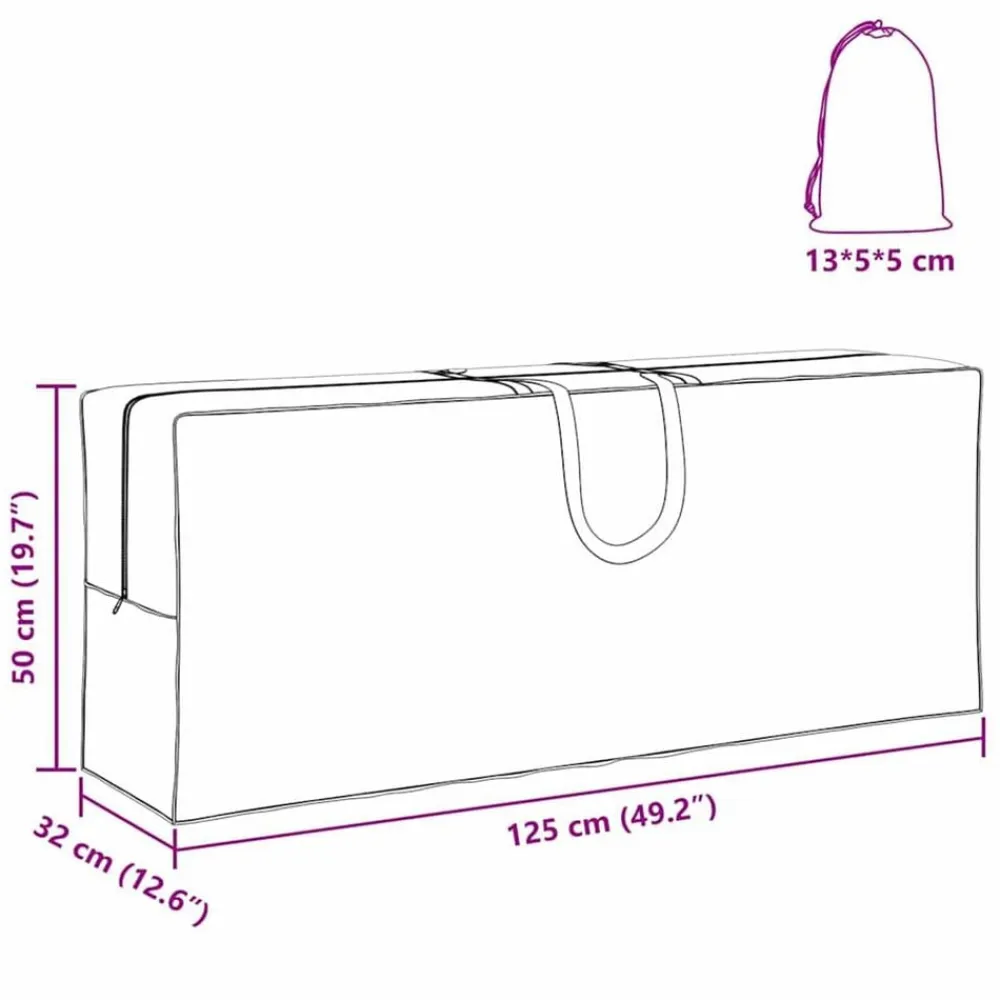 vidaXL Bolsa de Almacenamiento Exterior Negro 125 x 32 x 50 cm Online