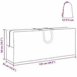 vidaXL Bolsa de Almacenamiento Exterior Negro 125 x 32 x 50 cm