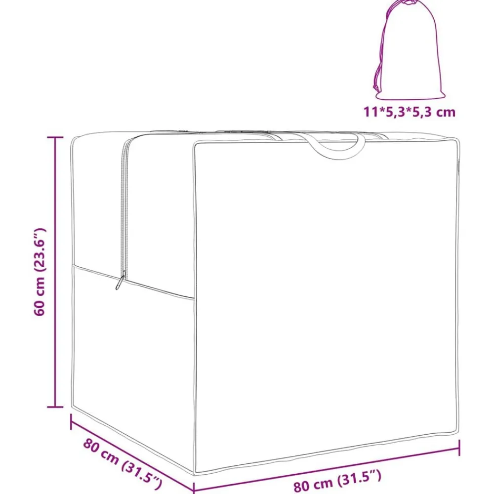 vidaXL Accesorios Para Muebles De Jardín-Bolsa de Almacenamiento Exterior 80 x 80 x 60 cm
