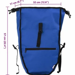 vidaXL Bolsa de bicicleta 32,5 x 17 x 57 cm Poliéster Azul Discount