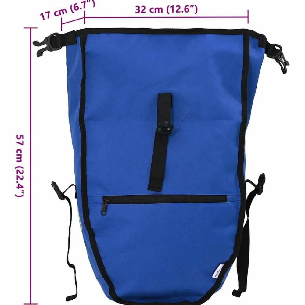 vidaXL Bolsa de bicicleta 32,5 x 17 x 57 cm Poliéster Azul Discount