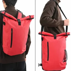 vidaXL Bolsa de bicicleta 31 x 13 x 58 cm Poliéster Rojo New