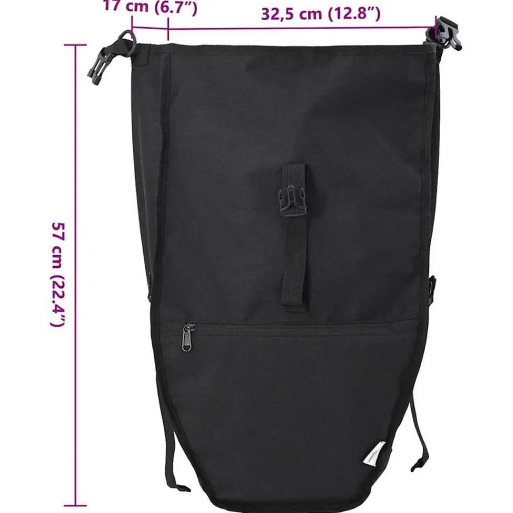 vidaXL Bolsa de bicicleta 32,5 x 17 x 57 cm Poliéster Negro Sale