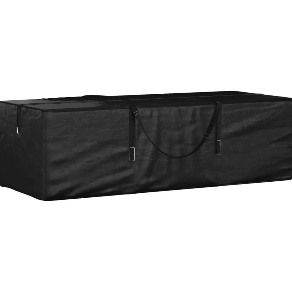 vidaXL Bolsa para cojines de jardín polietileno negro 135x40x55 cm Best