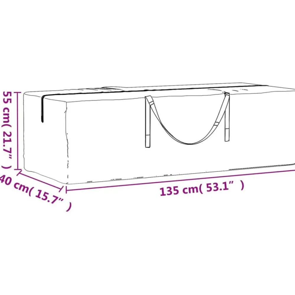 vidaXL Bolsa para árbol de Navidad polietileno negro 135x40x55 cm