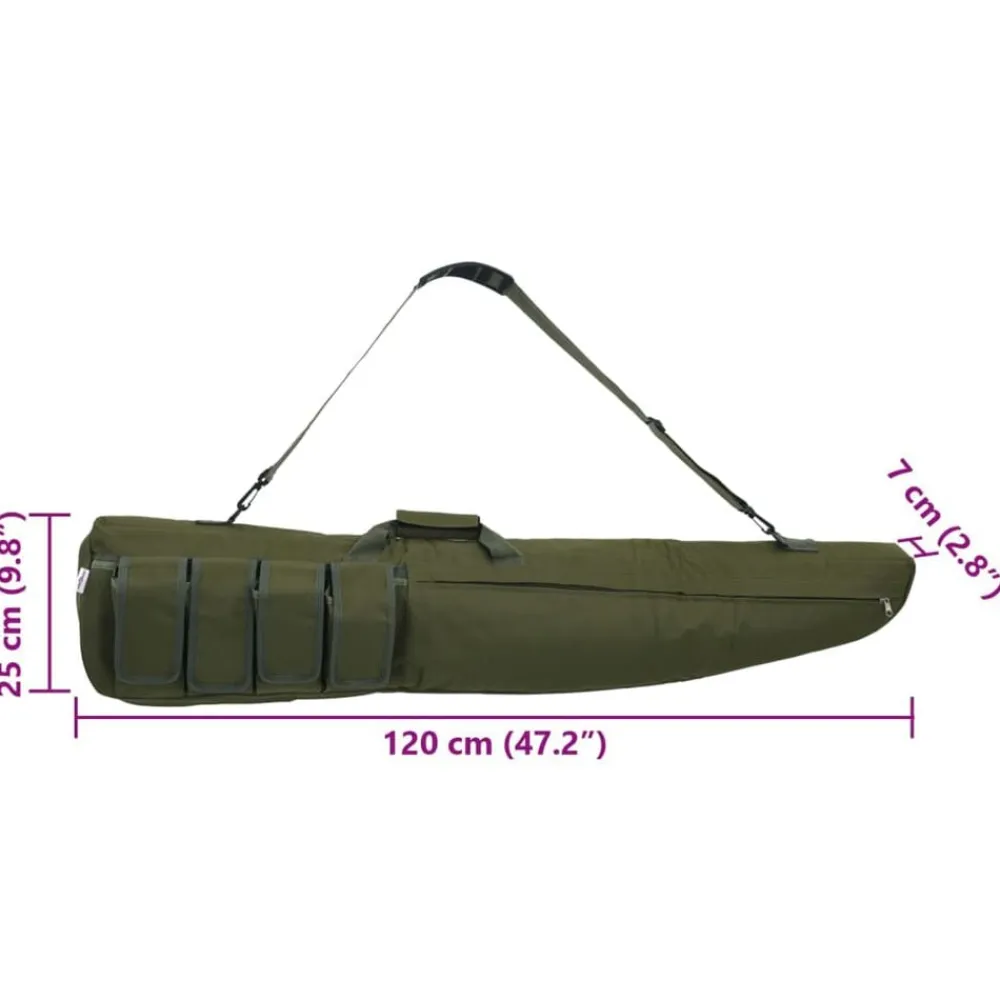 vidaXL Bolsa para rifle con correa de hombro tela oxford 120 cm Verde Online