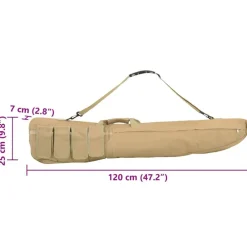 vidaXL Bolsa para rifle con correa de hombro tela oxford 120 cm Caqui Sale