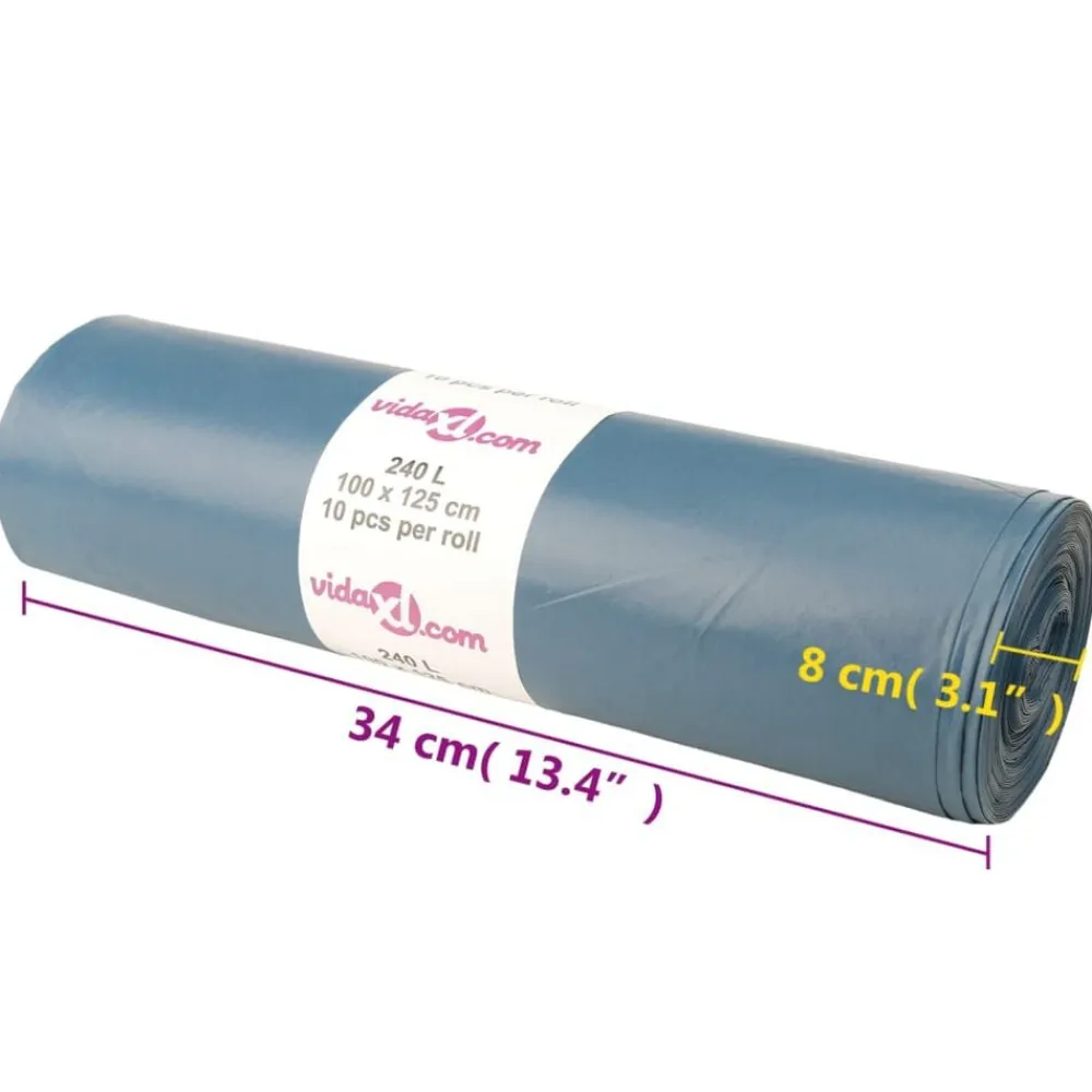 vidaXL Bolsas de basura azules 100 unidades 240 l Best