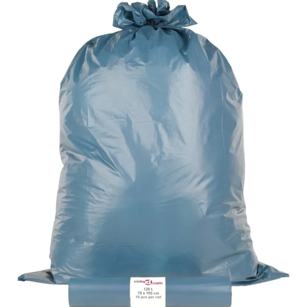 vidaXL Bolsas de basura azules 100 unidades 120 l
