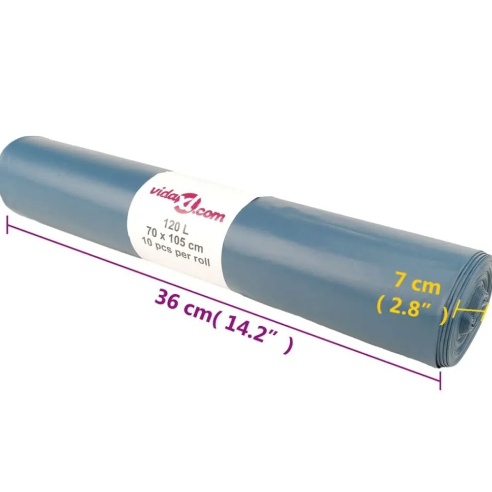 vidaXL Bolsas de basura azules 100 unidades 120 l