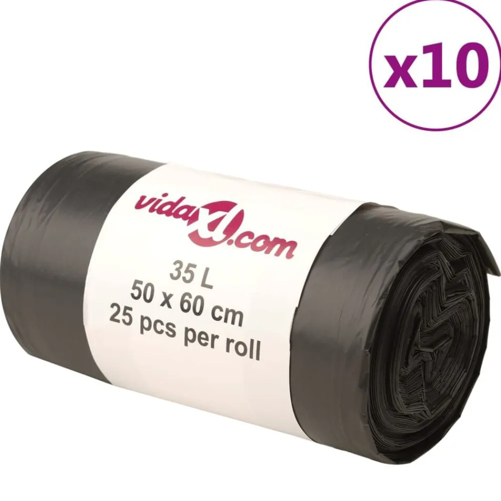 vidaXL Bolsas de basura negras 250 unidades 35 l Hot
