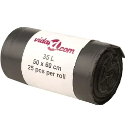 vidaXL Bolsas de basura negras 250 unidades 35 l Hot