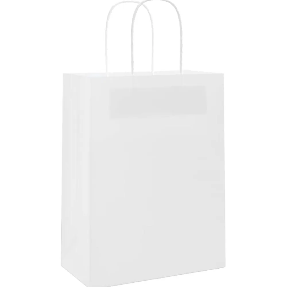 vidaXL Bolsas de papel con asas 50 uds blanca 21x11x28 cm Blanco New