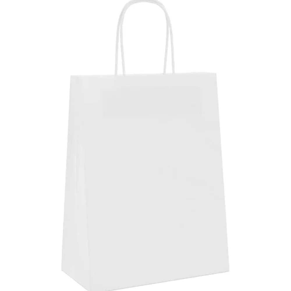 vidaXL Bolsas de papel con asas 50 uds blanca 21x11x28 cm Blanco New