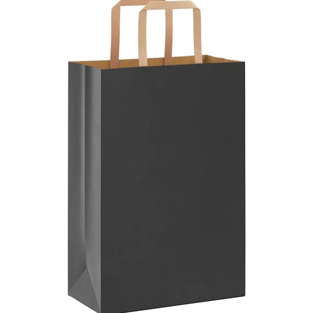 vidaXL Bolsas de papel con asas 250 uds negra 21x11x31 cm Negro Clearance