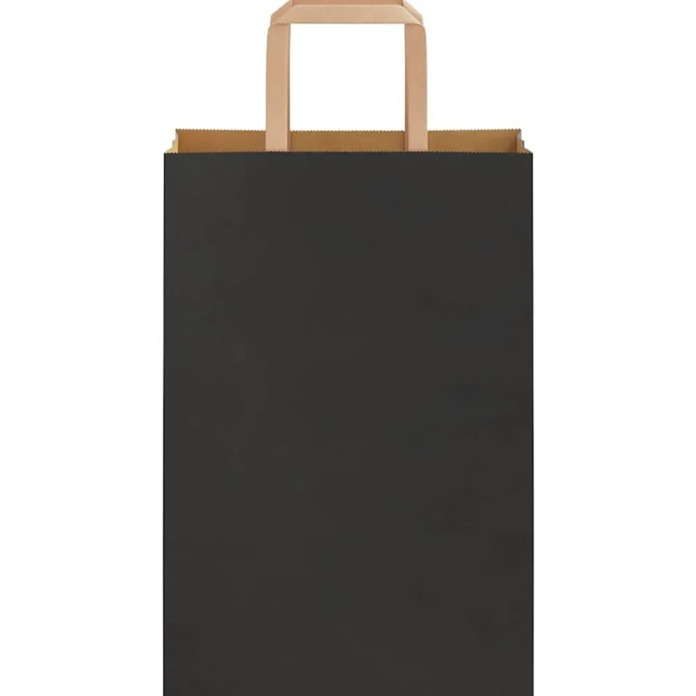 vidaXL Bolsas de papel con asas 250 uds negra 21x11x31 cm Negro Clearance