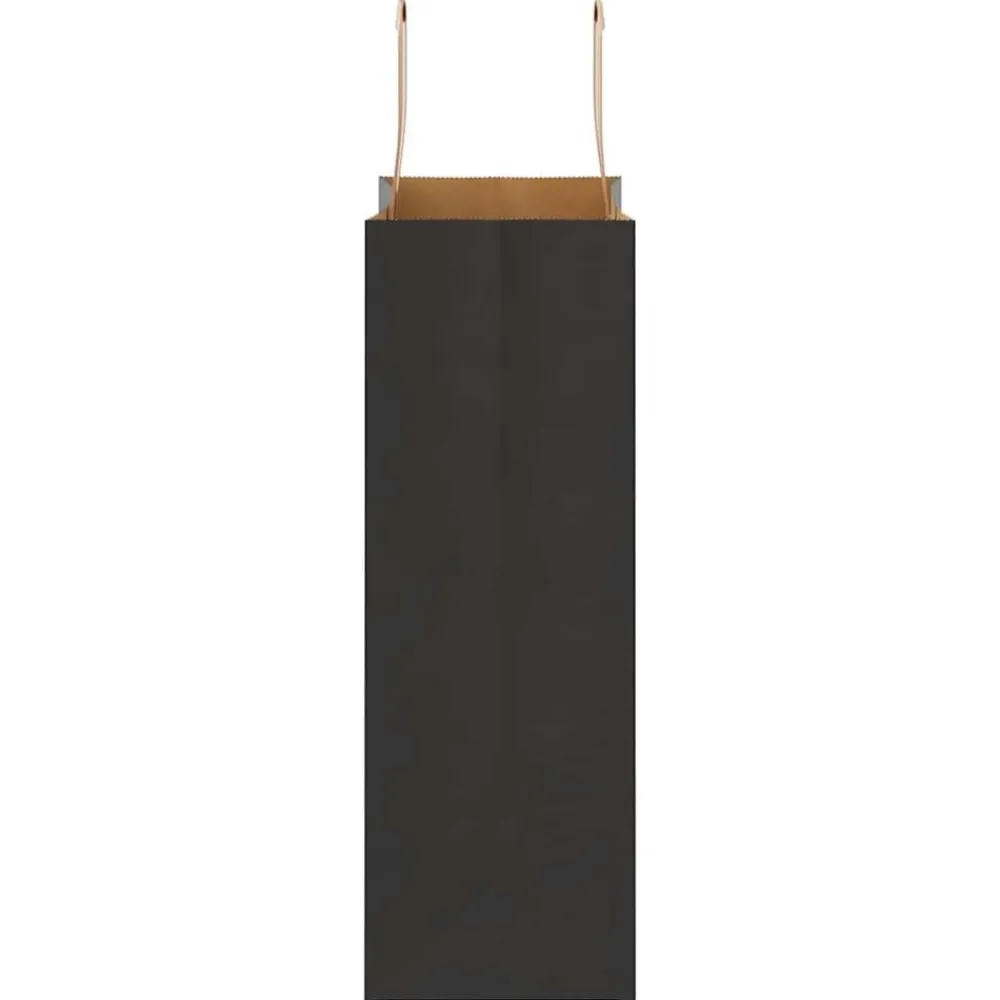 vidaXL Bolsas de papel con asas 250 uds negra 21x11x31 cm Negro Clearance