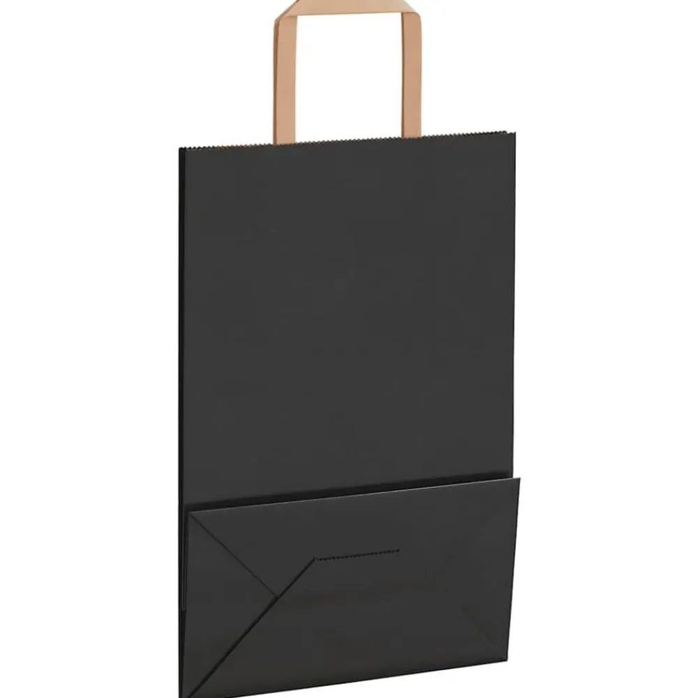 vidaXL Bolsas de papel con asas 250 uds negra 21x11x31 cm Negro Clearance