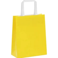 vidaXL Arte Y Ocio-Bolsas de papel con asas 50 uds amarillas 18x8x22 cm