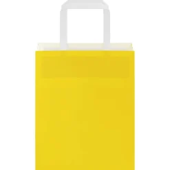 vidaXL Arte Y Ocio-Bolsas de papel con asas 50 uds amarillas 18x8x22 cm