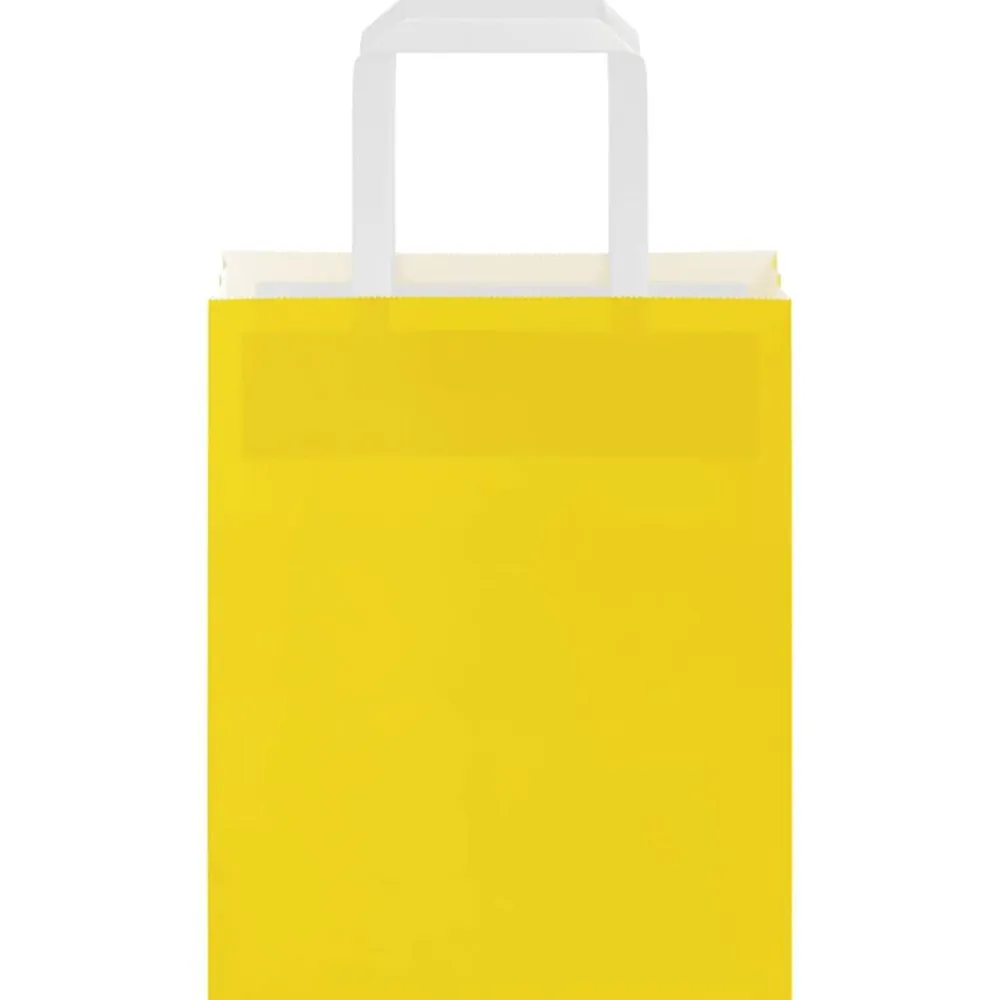 vidaXL Arte Y Ocio-Bolsas de papel con asas 50 uds amarillas 18x8x22 cm