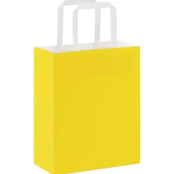 vidaXL Arte Y Ocio-Bolsas de papel con asas 50 uds amarillas 18x8x22 cm
