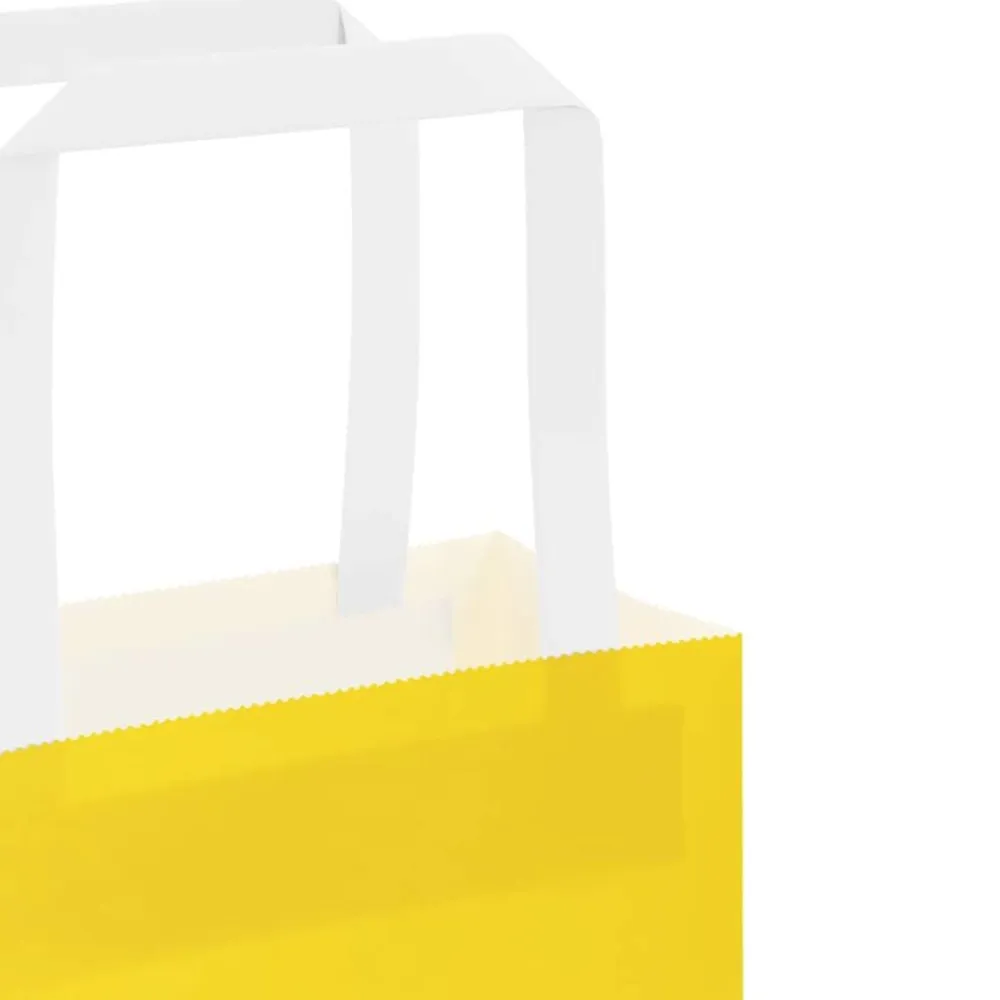 vidaXL Arte Y Ocio-Bolsas de papel con asas 50 uds amarillas 18x8x22 cm