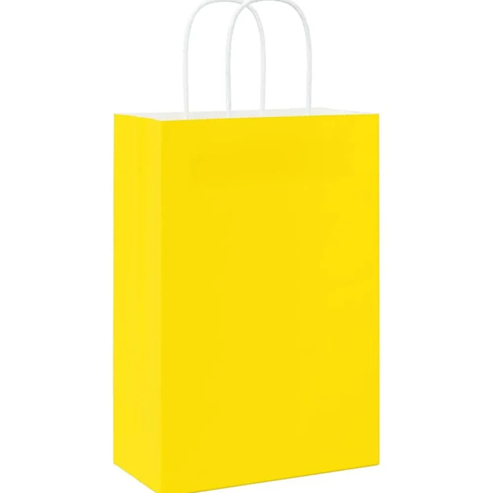 vidaXL Bolsas de papel con asas 50 uds amarillas 21x11x31 cm Amarillo Outlet