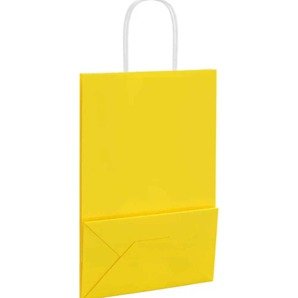 vidaXL Bolsas de papel con asas 50 uds amarillas 21x11x31 cm Amarillo Outlet