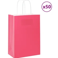vidaXL Arte Y Ocio-Bolsas de papel con asas 50 uds 15x8x21 cm
