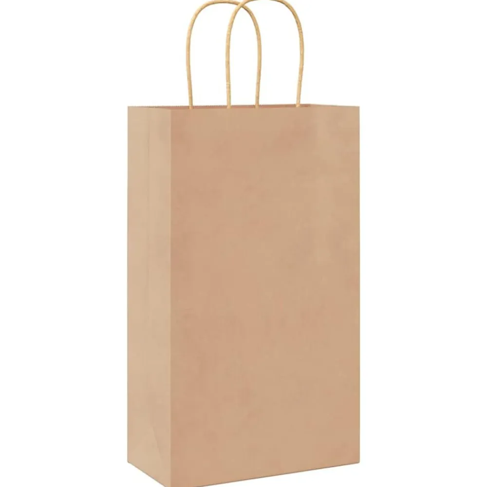 vidaXL Bolsas de papel con asas 50 uds marrón 21x11x36 cm Marrón New