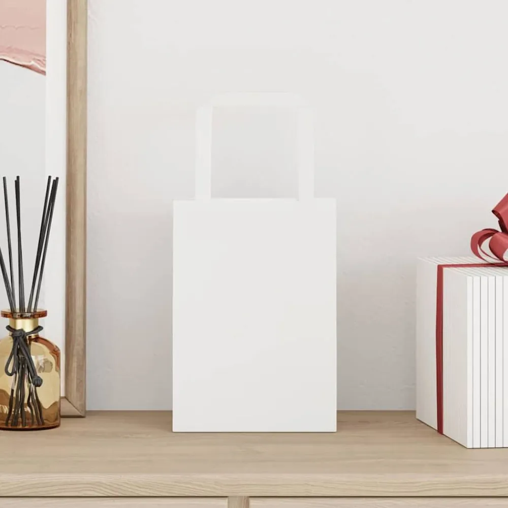 vidaXL Arte Y Ocio-Bolsas de papel con asas 50 uds blanca 15x8x21 cm