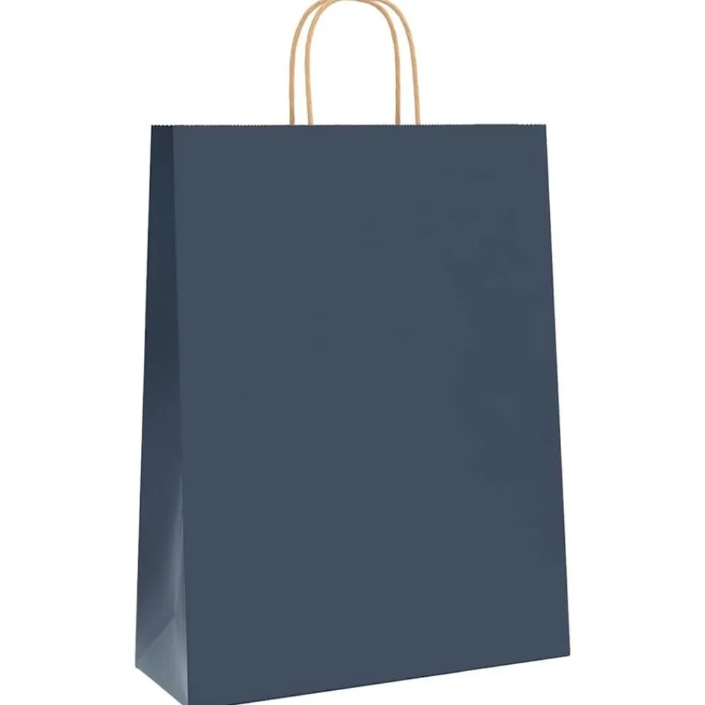 vidaXL Arte Y Ocio-Bolsas de papel con asas 250 uds 32x12x42 cm