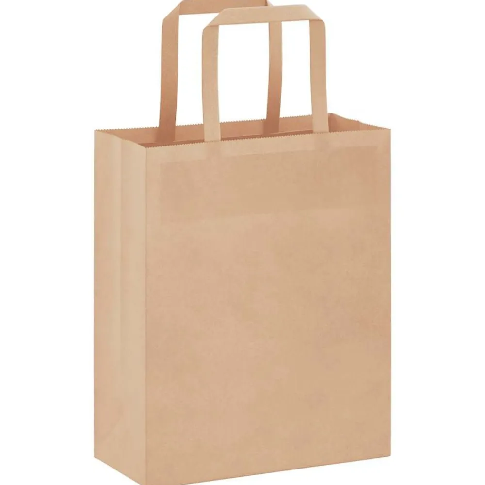 vidaXL Arte Y Ocio-Bolsas de papel con asas 50 uds marrón 18x8x22 cm
