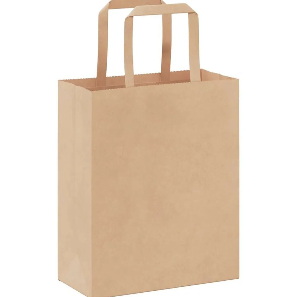 vidaXL Arte Y Ocio-Bolsas de papel con asas 50 uds marrón 18x8x22 cm